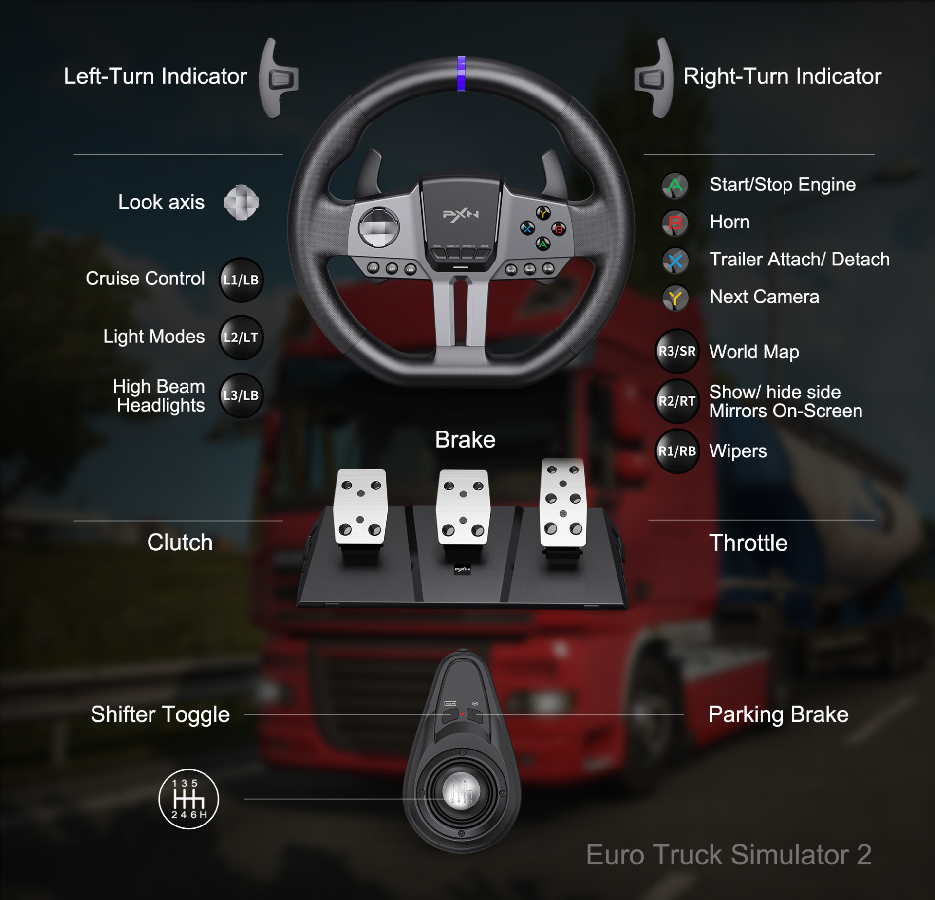 Button mapping for the steering wheel in the game