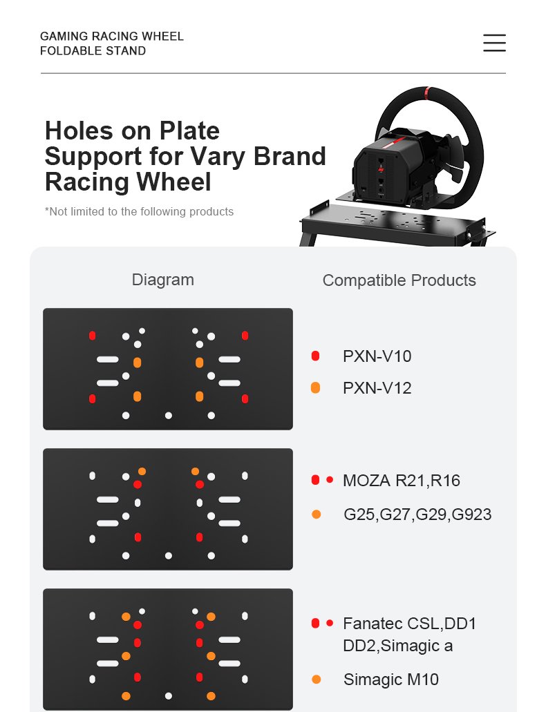 Foldable Racing Wheel Stand